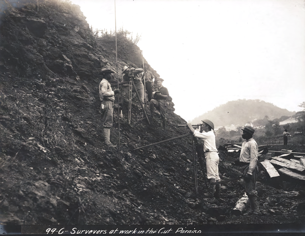 Workers surveying Culebra Cut