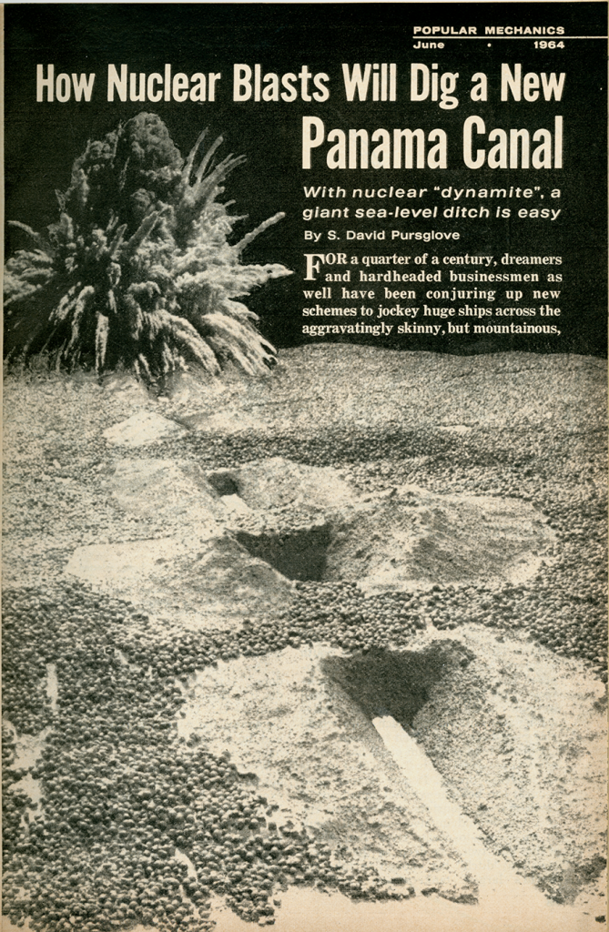A magazine page displaying an image of an explosion